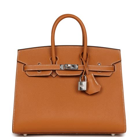 hermes toffee bag|Hermes Birkin Sellier 25 Toffee Epsom Palladium .